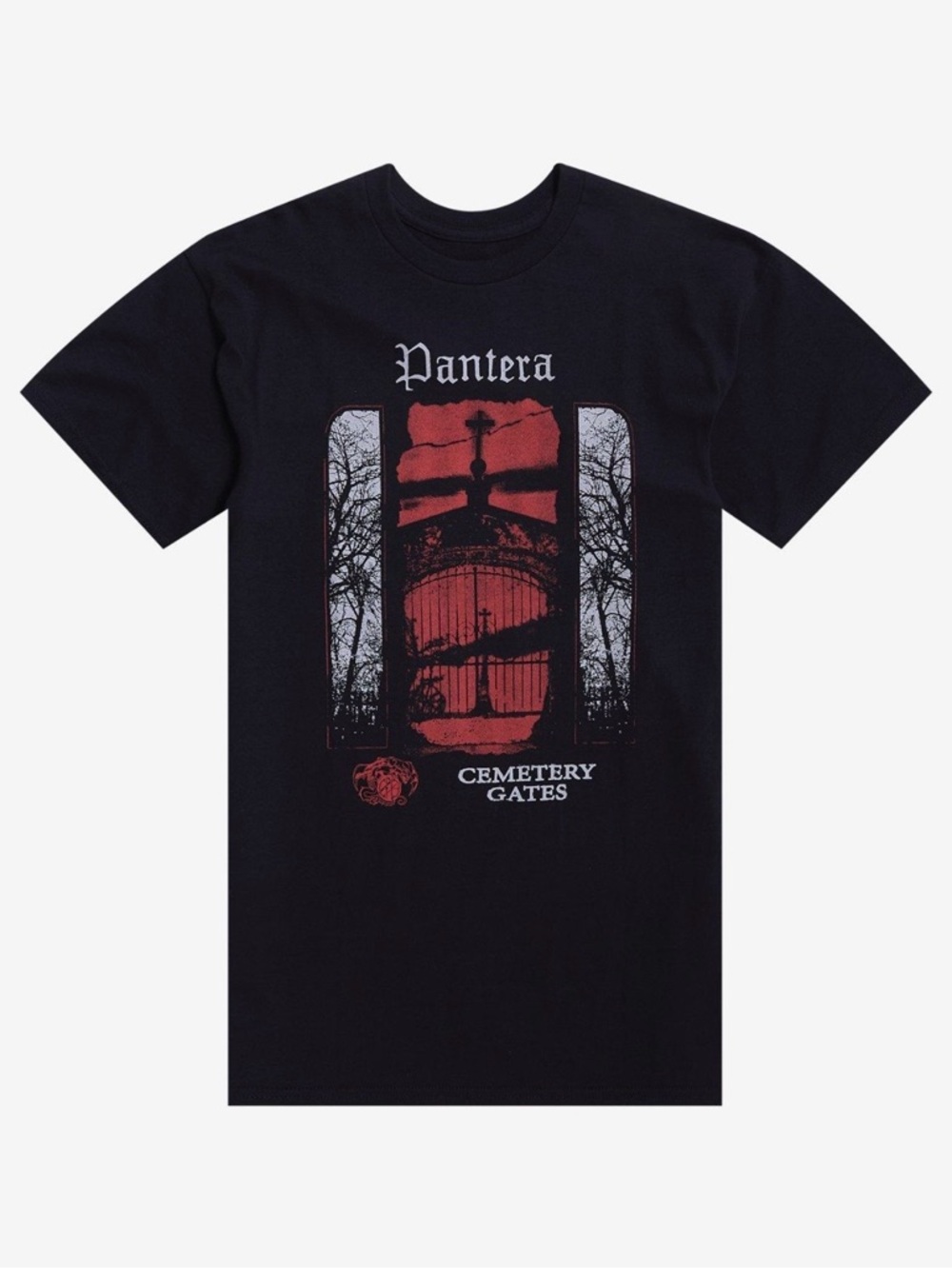 Hot Topic Pantera Cemetery Gates Graphic Tee - Black & Red